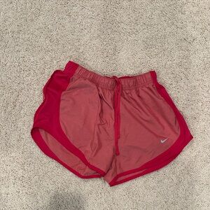 Nike Women's Pink and Red Athletic Shorts